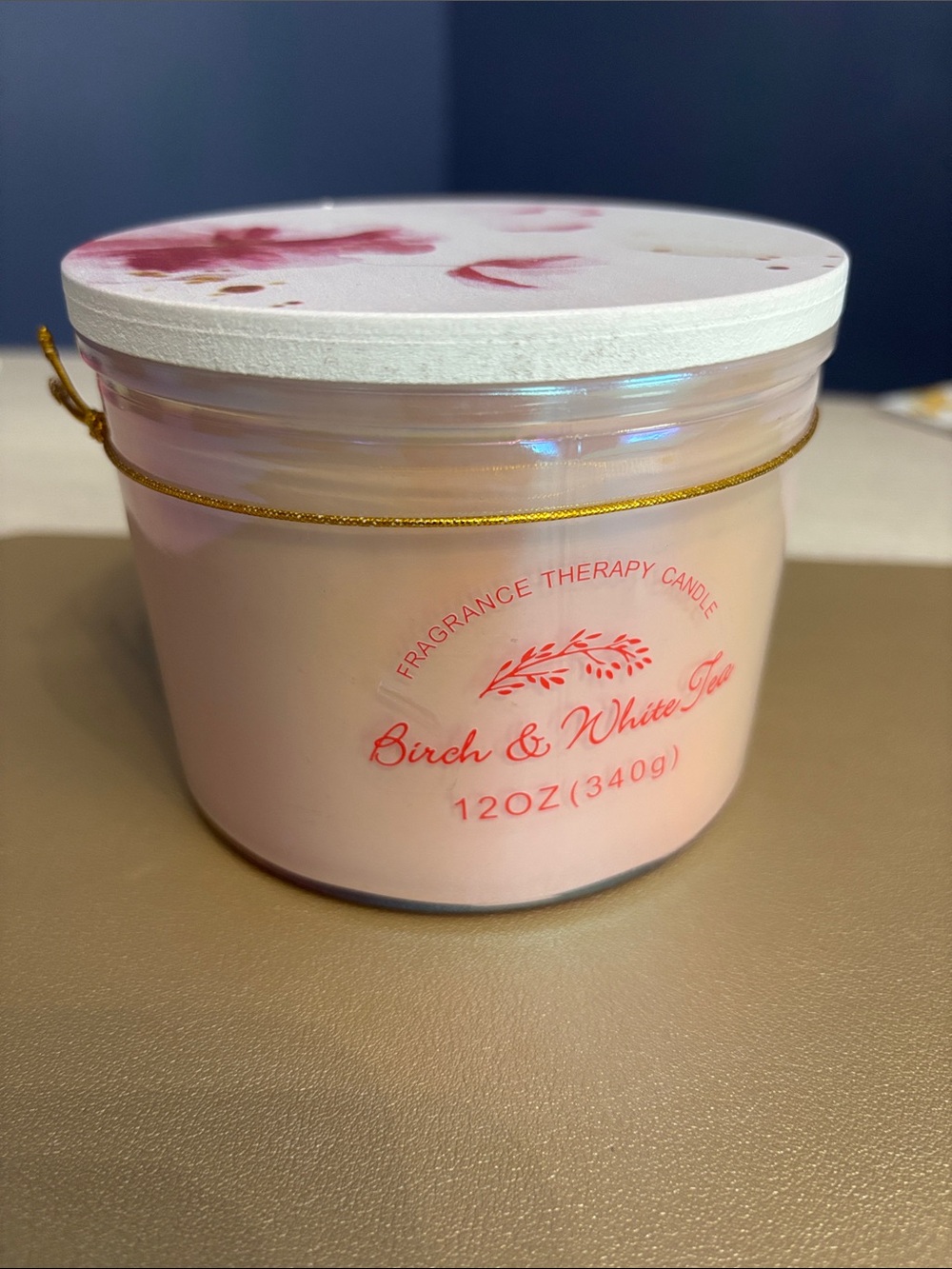 Birch & White Tea Fragrance Therapy Candle - Pink